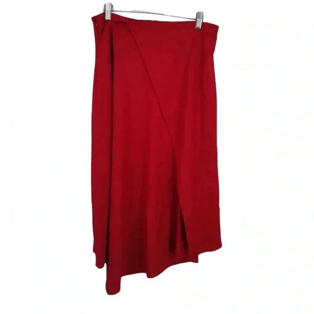 Vince NWT Women's Red Asymmetrical Drape Side Zip A Line Skirt Size 8